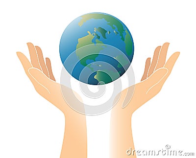 Free hands save the world icon vector Vector Illustration