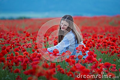 Free Happy Woman Enjoying Nature. Beauty Girl Outdoor. Freedom concept. Beauty Girl over Sky and Sun. Sunbeams. Enjoyment Stock Photo