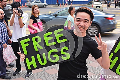 Free hugs initiative Editorial Stock Photo
