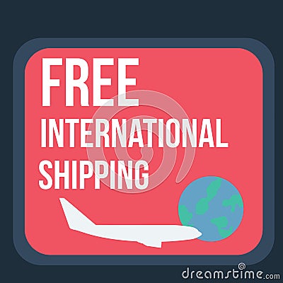 free international shipping label. Vector illustration decorative design Vector Illustration