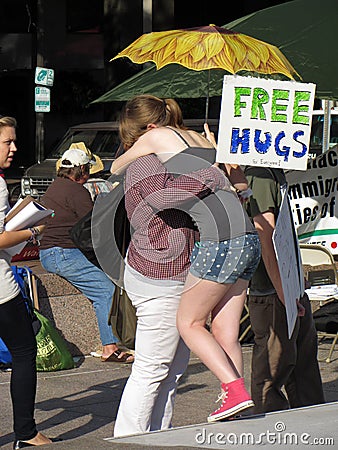 Free Love at the Rally Editorial Stock Photo