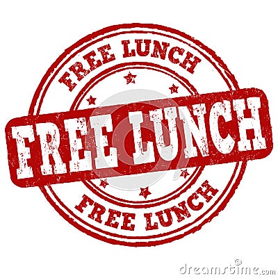 Free lunch sign or stamp Vector Illustration