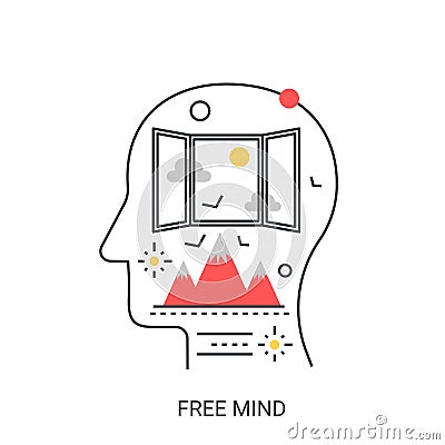 Free mind vector illustration concept. Vector Illustration