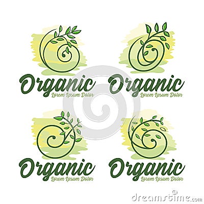 Free organic logo tamplate Stock Photo