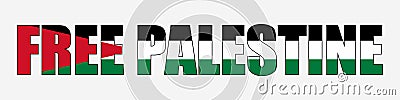 Free Palestine design with Palestine flag. Vector Illustration