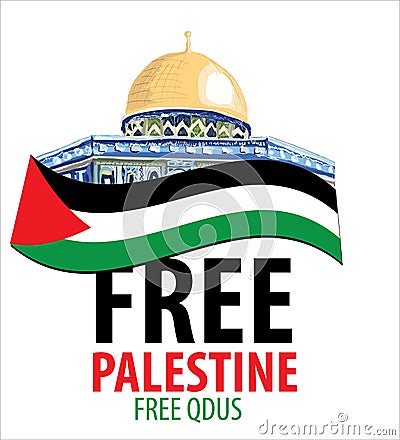 Free Palestine, Free Quds vector illustration Vector Illustration