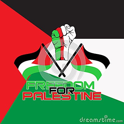 Free Palestine banner vector illustration Cartoon Illustration