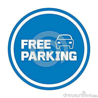 Free parking sign with car icon Vector Illustration