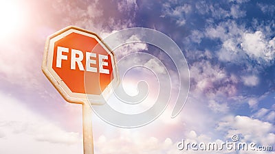 Free on red traffic road stop sign Stock Photo