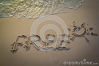 Free in sand on a beach Stock Photo