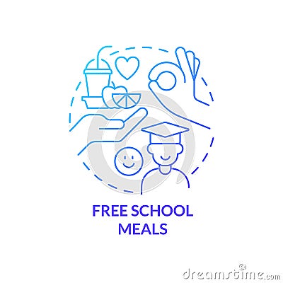 Free school meals blue gradient concept icon Vector Illustration