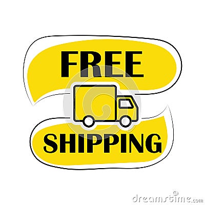 Free shipping delivery service logo badge. Fast time delivery order . Quick shipping delivery icon Vector Illustration