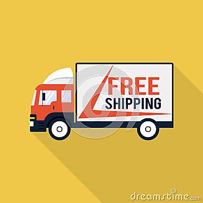 Free shipping truck illustration Vector Illustration