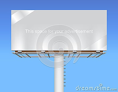 Free space billboard on blue sky. Vector Illustration
