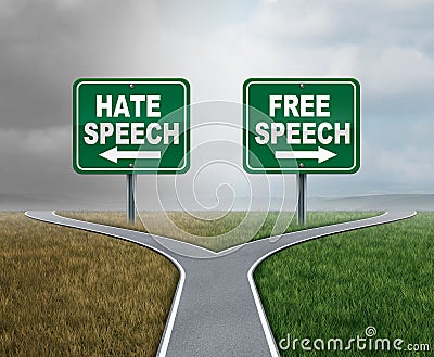 Free Speech And Hate Cartoon Illustration