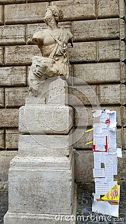 Free speech protests at Paquino Statue, Rome, Italy Editorial Stock Photo