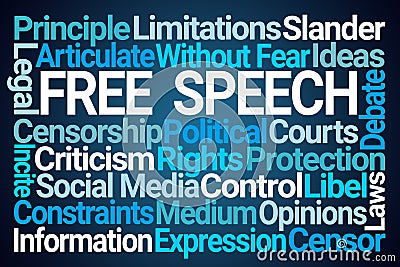 Free Speech Word Cloud Stock Photo