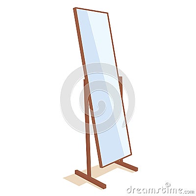 Free standing mirror Isolated on white background Vector Illustration