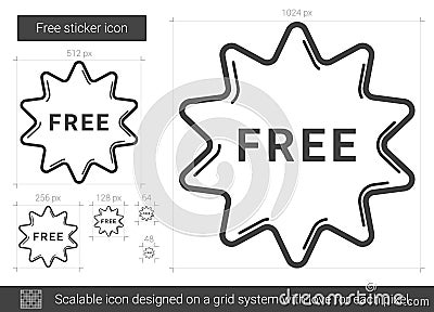 Free sticker line icon. Vector Illustration