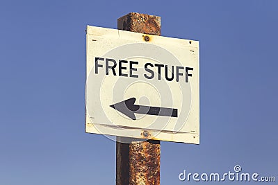 Free stuff word and arrow signpost 2 Stock Photo