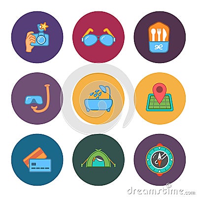 Free travel icons Vector Illustration