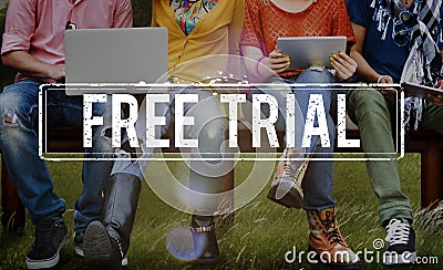 Free Trial Demo Offer Special Testing Bonus Concept Stock Photo