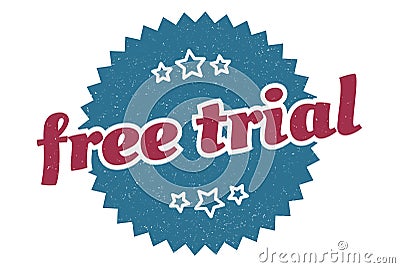 free trial sign. free trial vintage retro label. Vector Illustration