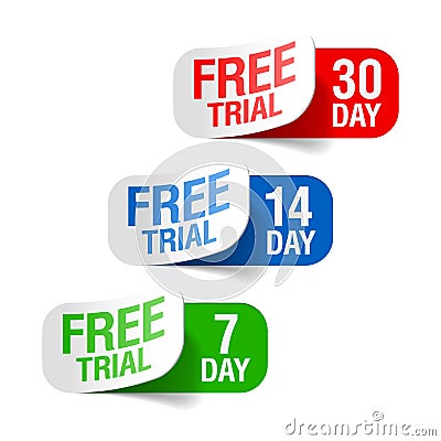 Free trial signs Vector Illustration