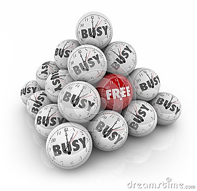 Free Vs Busy Time Sphere Ball Pyramid Spare Holiday Day Hours Of Stock Photo