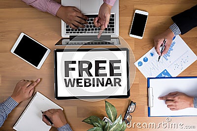 FREE WEBINAR Stock Photo