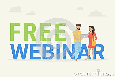 Free webinar concept illustration Vector Illustration