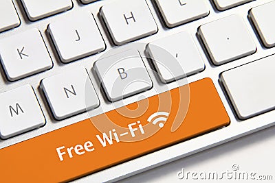 Free wi-fi button Stock Photo