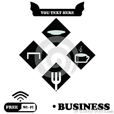 Free wifi business cafe icon design illuatration Stock Photo
