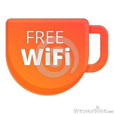 Free wifi cafe icon, cartoon style Vector Illustration