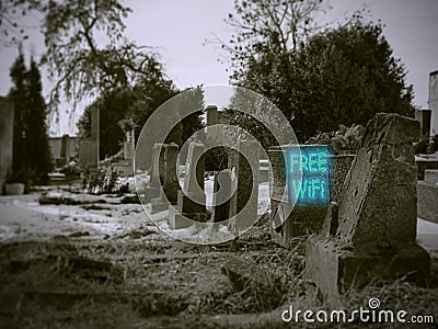 Free WiFi cemetery Stock Photo