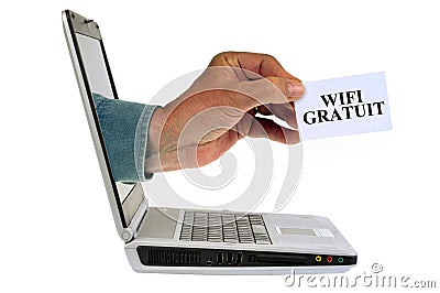 Free wifi concept written in french Stock Photo