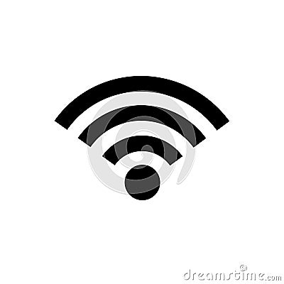 Free WiFi icon isolated on white background. Wireless internet connection concept. Network logo. Vector flat design. Vector Illustration