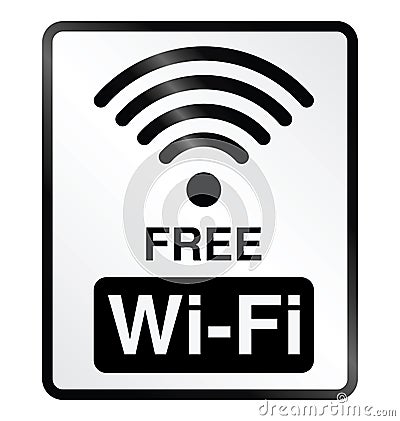 Free WiFi Information Sign Vector Illustration