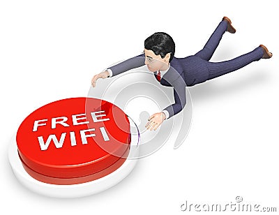 Free Wifi Logo Surfing Hotspot 3d Rendering Stock Photo