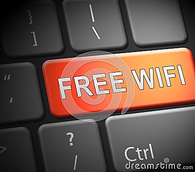 Free Wifi Logo Surfing Hotspot 3d Rendering Stock Photo