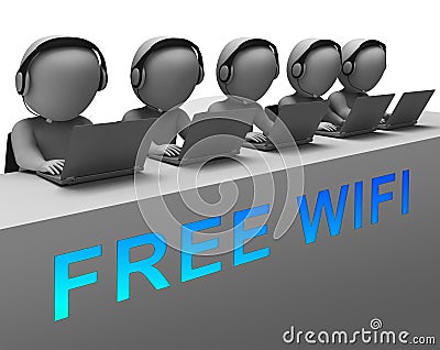 Free Wifi Logo Surfing Hotspot 3d Rendering Stock Photo