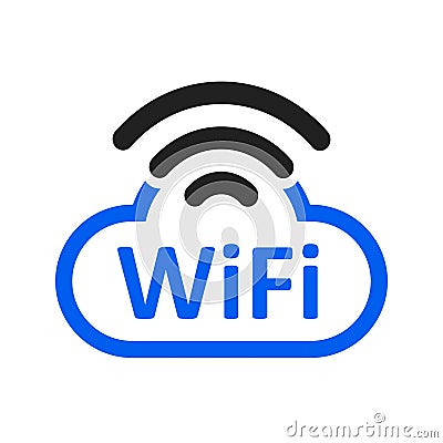 Free wifi logo zone in cloud - for stock Editorial Stock Photo