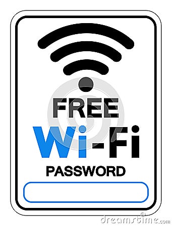 Free WiFi Password Symbol Sign, Vector Illustration, Isolate On White Background Label .EPS10 Vector Illustration