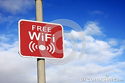 Free WiFi sign Stock Photo