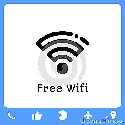 Free Wifi Symbol Icons. Professional, Pixel-aligned, Pixel Perfect, Editable Stroke, Easy Scalablility Vector Illustration