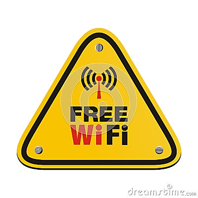 Free wifi triangle sign Vector Illustration