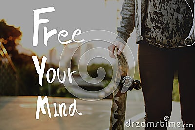 Free Your Mind Positive Relaxation Chill Concept Stock Photo