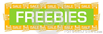 Freebies Green Yellow Sale Shopping Carts Horizontal Stock Photo