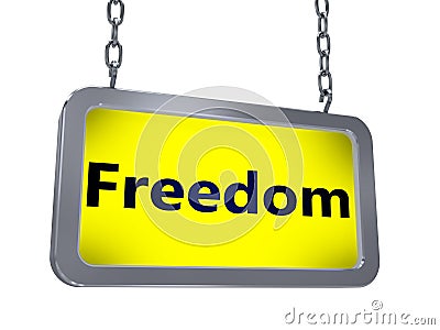 Freedom on billboard Stock Photo