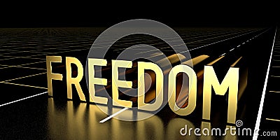 Freedom concept, road - 3D rendering Stock Photo